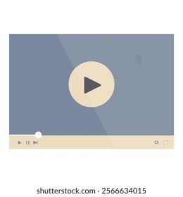 Digital video player is showing a play button for online streaming or video on demand