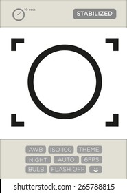 Digital Viewfinder Icon with Camera Feature Buttons. Editable EPS10 Vector and jpg Illustration 