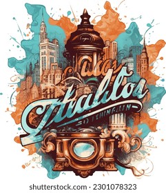 Digital vintage retro vector t shirt design 