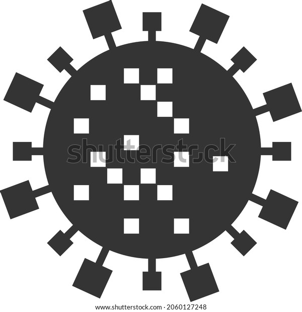 Digital Virus Cell Vector Illustration Flat Stock Vector (Royalty Free ...
