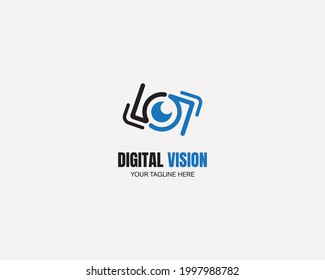 digital vision logo creative camera sign symbol