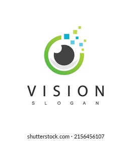 Visión digital, plantilla de diseño de logotipos multimedia