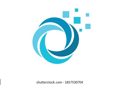 digital vortex symbol with circle vector design illustration