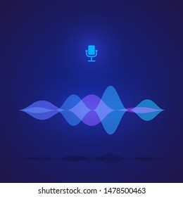 Digital vote interface for application. Display of sound frequency. Design of music pulse. Vector illustration