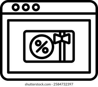 Digital voucher icon line high quality