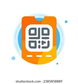 Digital voucher qr code placement template concept illustration flat design vector. modern graphic element for empty state ui, infographic, icon