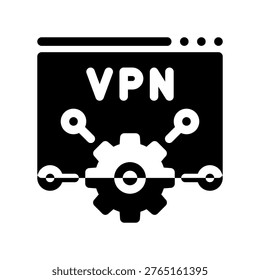 Digital VPN Control Panel Web Browser Interface Vector Illustration