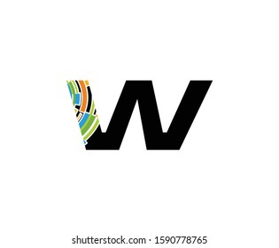 Digital W Letter Technology Logo, Creative W Data Icon.