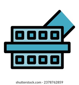 Digital wall console icon outline vector. Tv mount. Bracket vesa color flat
