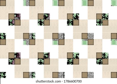 Decoración de arte de paredes digitales para decoración interior en el hogar, diseño de mosaicos cerámicos, utilizados para papel pintado, linóleo, textil, fondo de página web, materiales impresos, afiche, motivo 3d.