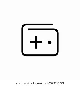 digital wallet add plus create icon sign vector