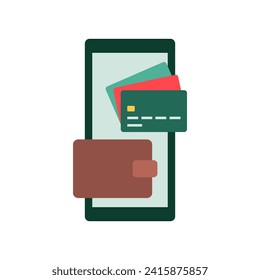Digital wallet app on smartphone, electronic transactions and digital currency concept, isolated icon