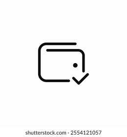 digital wallet check mark icon sign vector