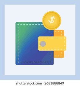 Digitais Wallet Moeda Gradiente Design