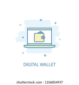 Digital wallet concept line icon. Simple element illustration. Digital wallet concept outline symbol design from Cryptocurrency set. Can be used for web and mobile UI/UX