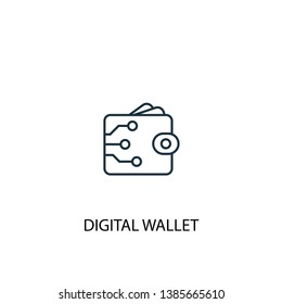 digital wallet concept line icon. Simple element illustration. digital wallet concept outline symbol design. Can be used for web and mobile UI/UX