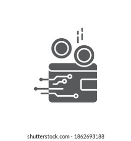 digital wallet creative  color, line, outline vector sign, linear style pictogram isolated on white. Symbol, logo illustration