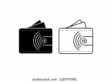 icono creativo de cartera digital aislado en fondo blanco