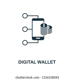 Digital Wallet creative icon. Simple element illustration. Digital Wallet concept symbol design from personal finance collection. Can be used for mobile and web design, apps, software, print.