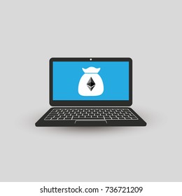 Cartera Digital para Diseño de Concepto de Criptodivisa - Ethereum 