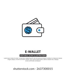 Digital wallet with a dollar sign, symbolizing electronic wallet or mobile banking