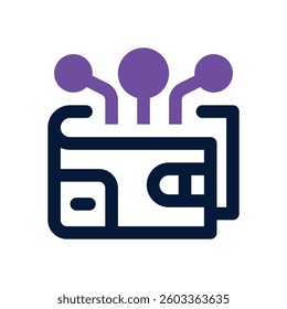 digital wallet dual tone icon. Sleek and modern vector icon for websites, mobile apps, marketing materials, and corporate design. Fully scalable and ready to use.
