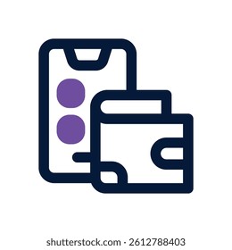 digital wallet dual tone icon. Sleek and modern vector icon for websites, mobile apps, marketing materials, and corporate design. Fully scalable and ready to use.