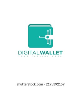 Imagen vectorial de diseño del logotipo de pago digital de cartera e. concepto de logotipo de tarjeta de crédito, billetera criptográfica, pago rápido en línea.