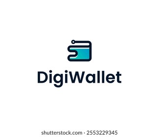 Digital Wallet Electronic Payment Financial Technology Fintech Vector Logo Design Illustration