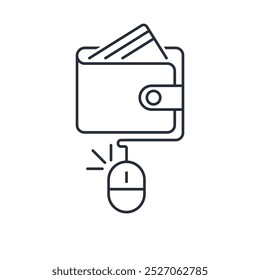 Digital wallet. Fast, convenient  payments. Electronic money, currency, business, investments, online banking. Vector illustration icon isolated on white background.