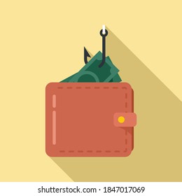 Digital wallet fraud icon. Flat illustration of digital wallet fraud vector icon for web design