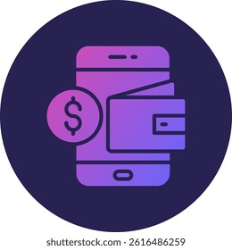 Digital Wallet Glyph Circle Gradient