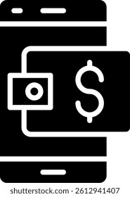 Digital wallet Glyph Icon Vector Design