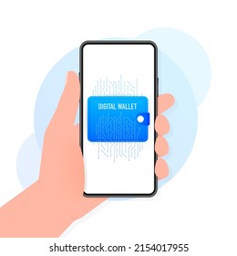 Digital wallet, great design for any purposes. Finance isometric. Digital bank