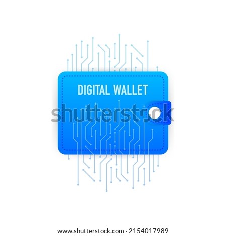 Digital wallet, great design for any purposes. Finance isometric. Digital bank