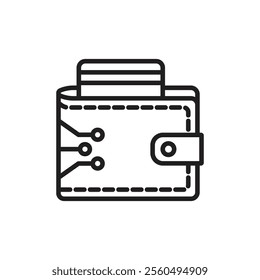 Digital wallet icon Black and white logo