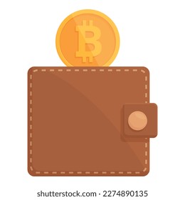 Digital wallet icon cartoon vector. Crypto money. Payment app