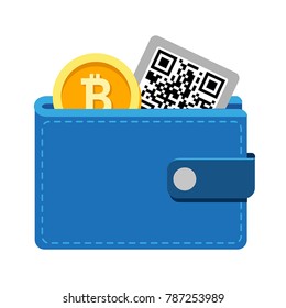 Digital wallet icon with coins that symbolize bitcoin or other cryptocurrency transactions