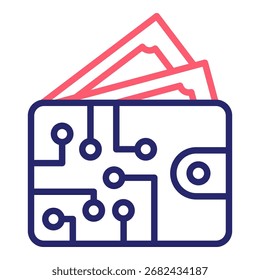 Digitale Brieftasche Symbol Farbe Vektorgrafik