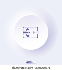 digital wallet icon with cryptocurrency collection. Icons are designed in full color, outline, flat, glyphs, and lines.   Works for web, mobile, UI, and more. Vector illustration.