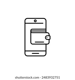 Digital wallet icon from cryptocurrency collection. Thin linear digital wallet, digital, wallet outline icon isolated on white background. Line vector digital