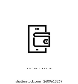 Digital Wallet Icon. Editable Stroke