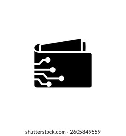 digital wallet icon, electronic wallet, simple flat style, illustration, logo sign symbol pictogram template, for ui or ux isolated on white for mobile app, editable