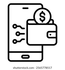 Digital Wallet Icon Element For Design