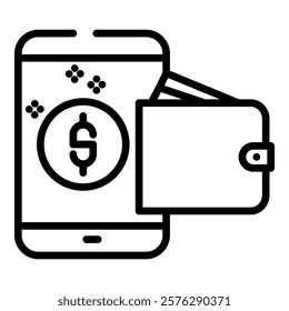 Digital Wallet Icon Element For Design