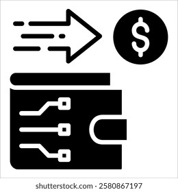 Digital Wallet Icon Element For Design