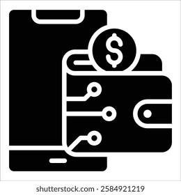 Digital Wallet Icon Element For Design