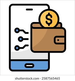 Digital Wallet Icon Element For Design