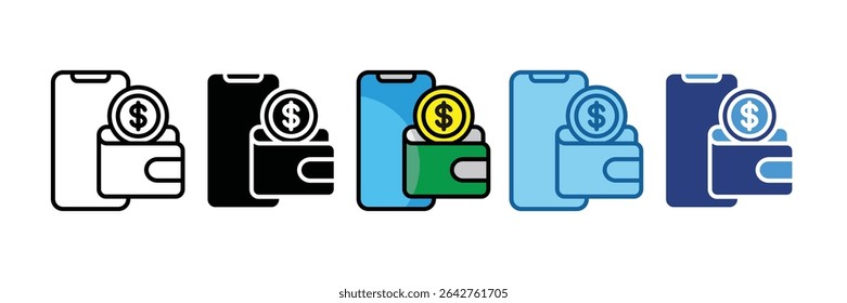 Elemento de icono de billetera digital para diseño