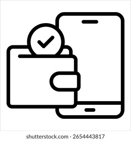 Digital Wallet Icon Element For Design